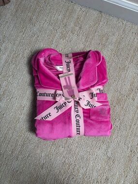 Juicy Couture Hot Pink Velour Sleep Set with Branded Ribbon